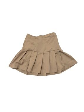 H&M Tan Pleated Mini Skirt Fits Like A Women’s Size XXS Preppy Neutral Cute